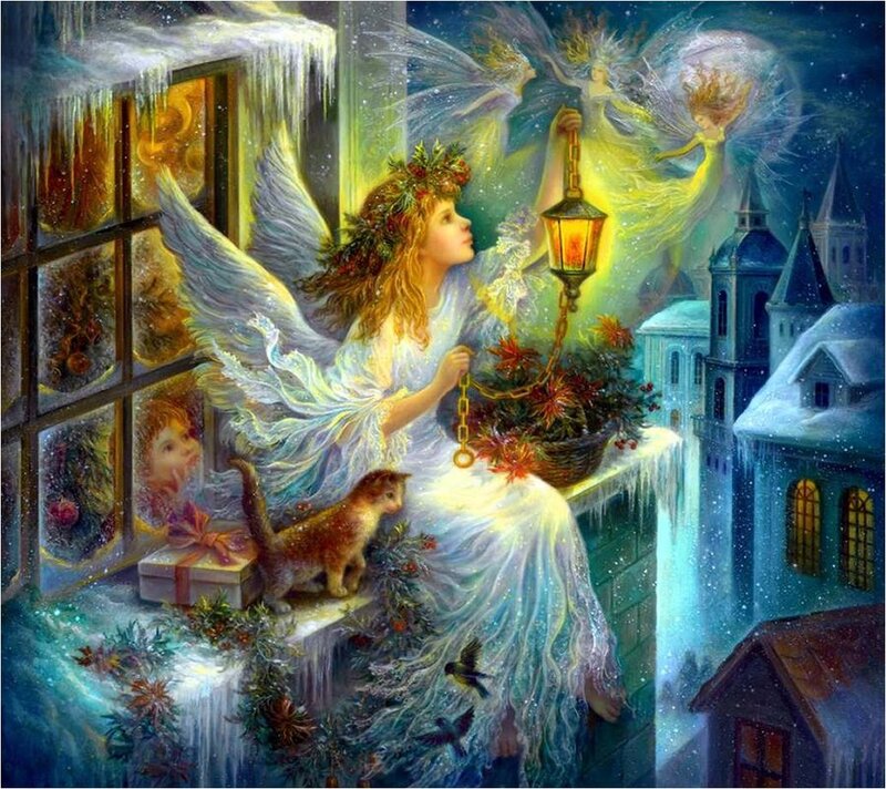 Angel on Snowy Windowsill