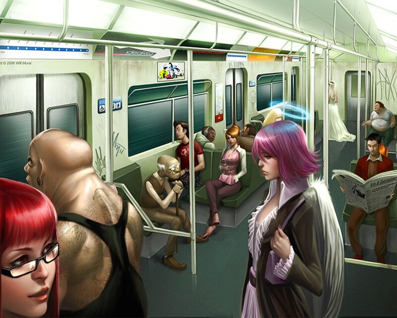 Angel on the subway