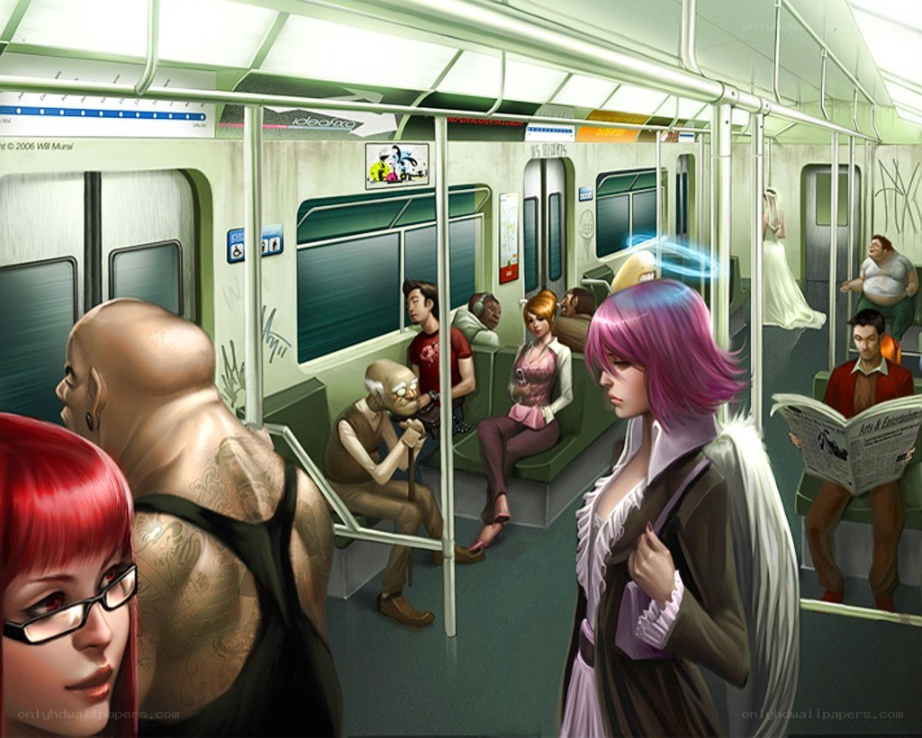 Angel on the subway