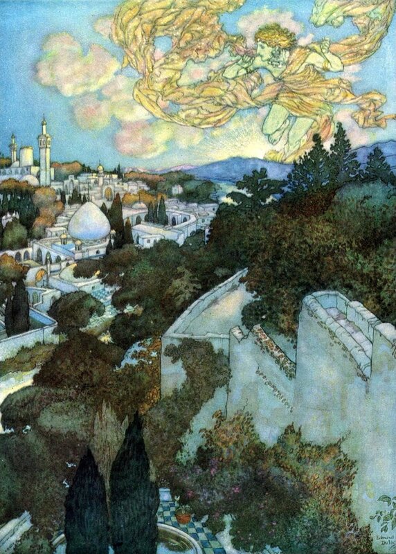 Angel over a city