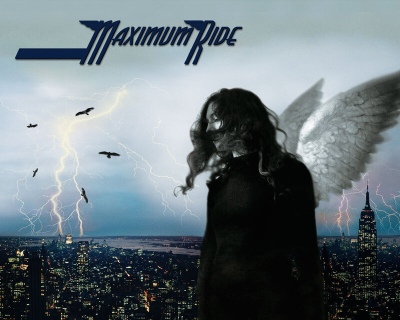 Angel overlooking stormy city
