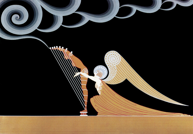 Angel playing harp