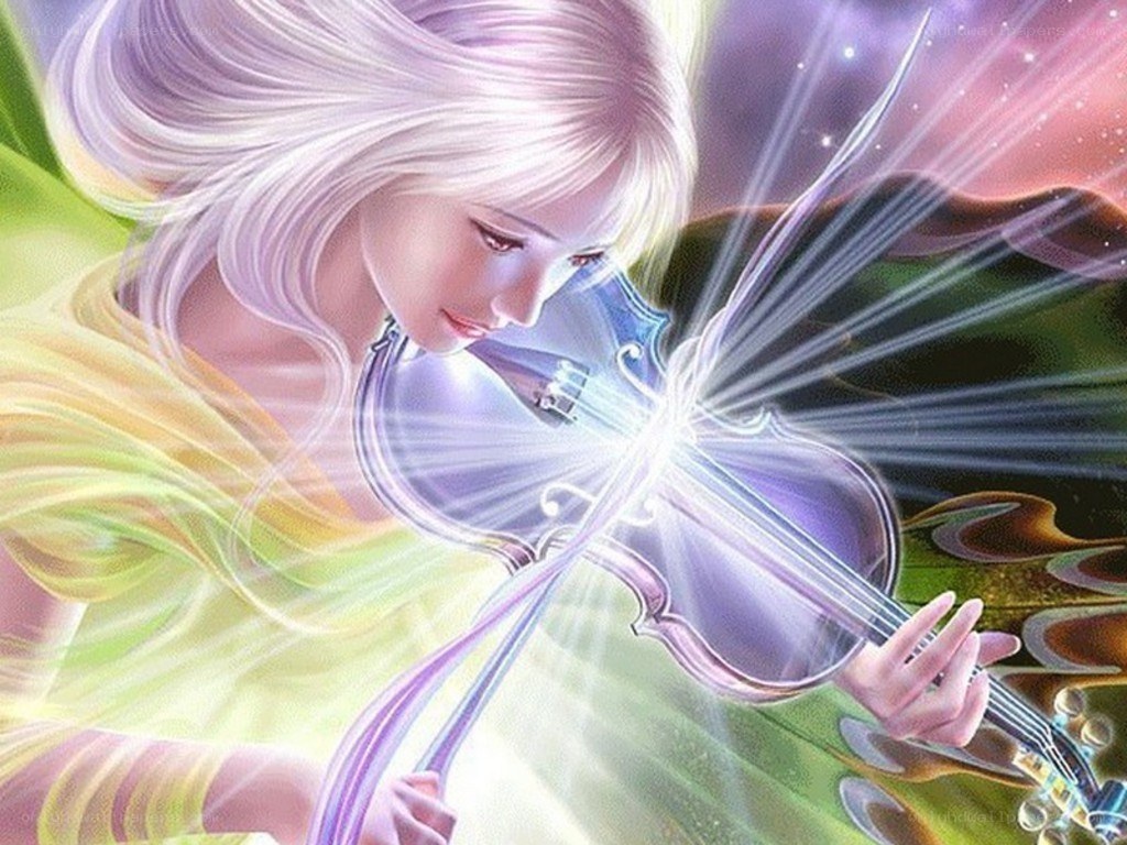 Angel playing violin