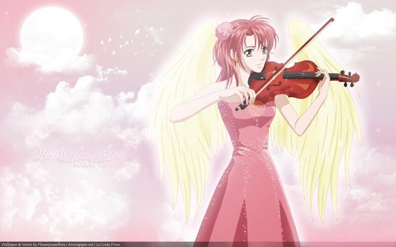 Angel Playing Violin — Pink