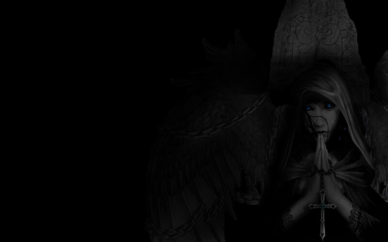 angel praying in darkness