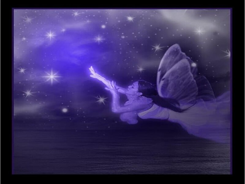 angel reaching for stars