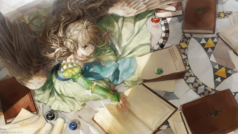 angel reading books