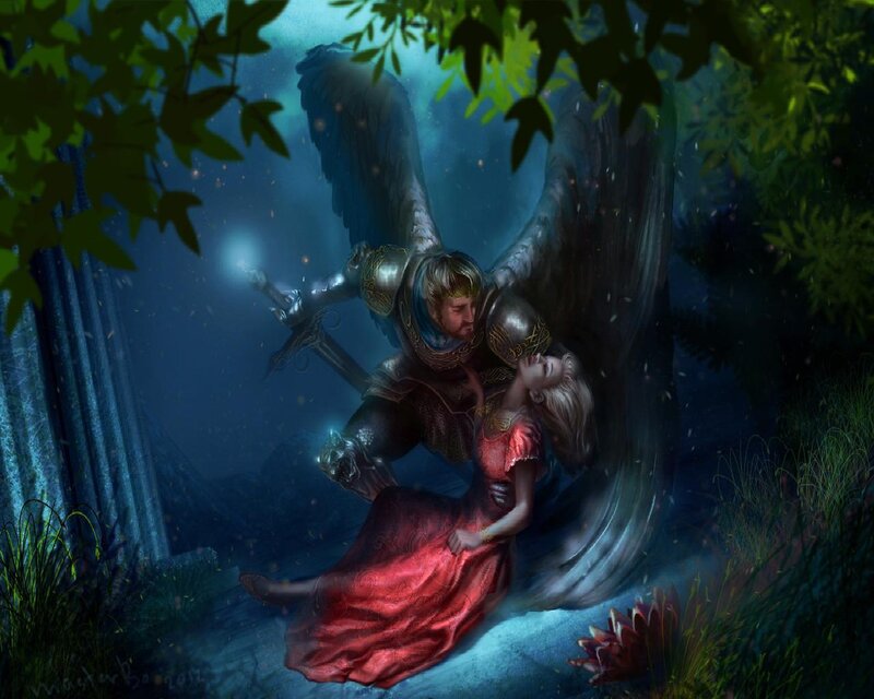 Angel Rescuing Woman