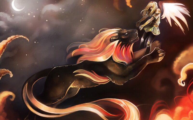 Angel Riding Lion