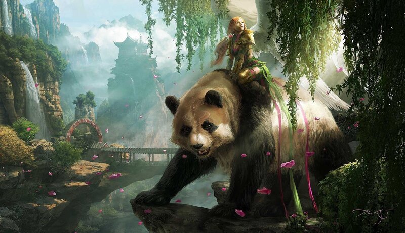 Angel Riding Panda