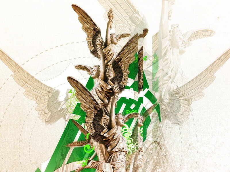 Angel sculpture collage