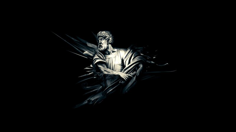 angel sculpture in dark light