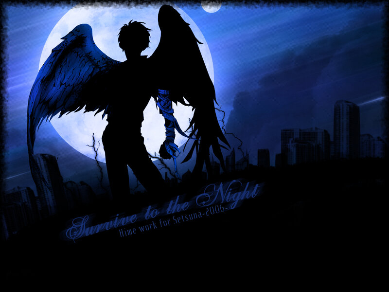 Angel Silhouette at Night