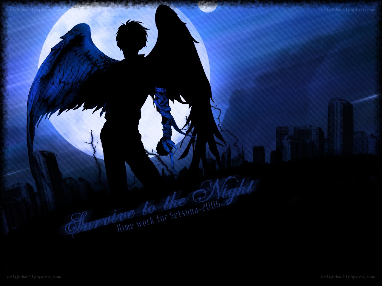 Angel Silhouette at Night