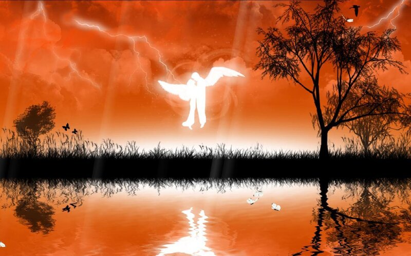 Angel Silhouette in Sky