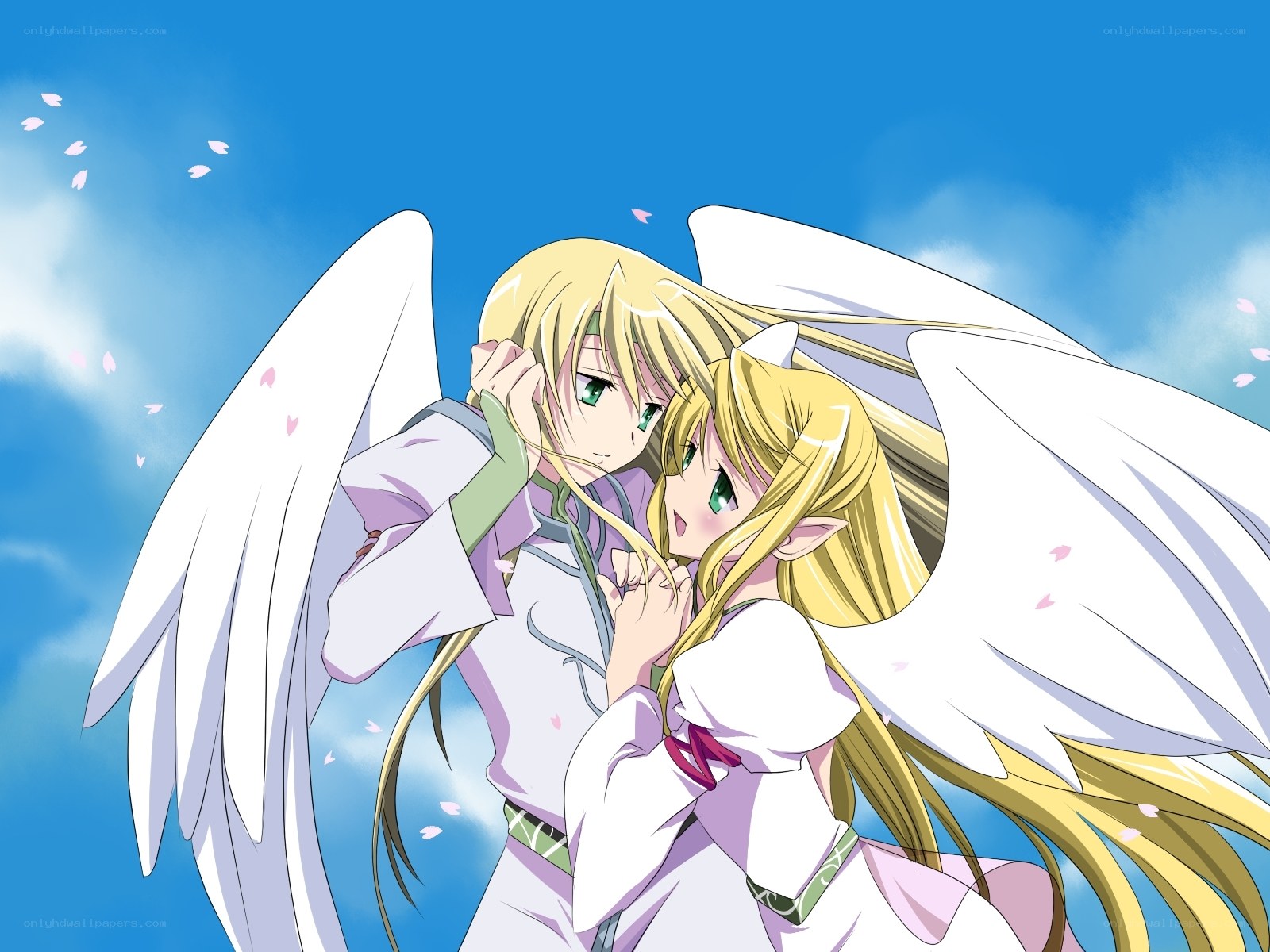 Angel sisters in sky