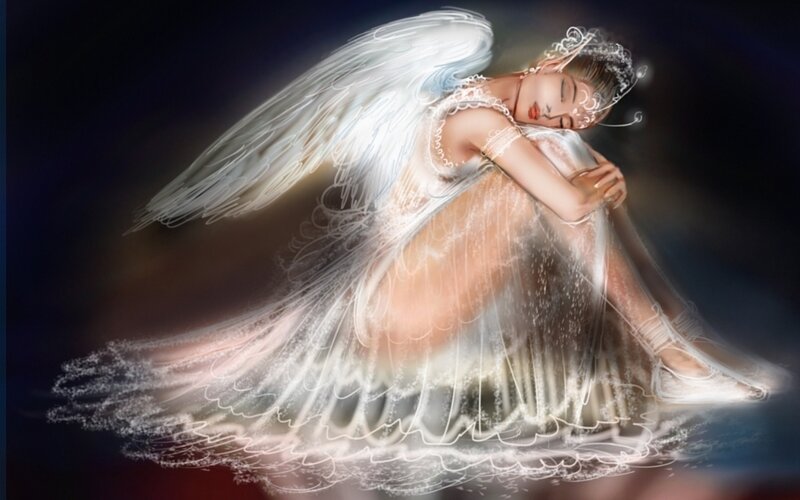 Angel Sleeping in Light — White