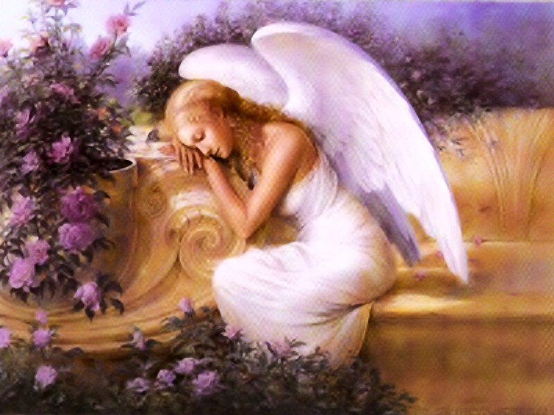 Angel Sleeping on Bench