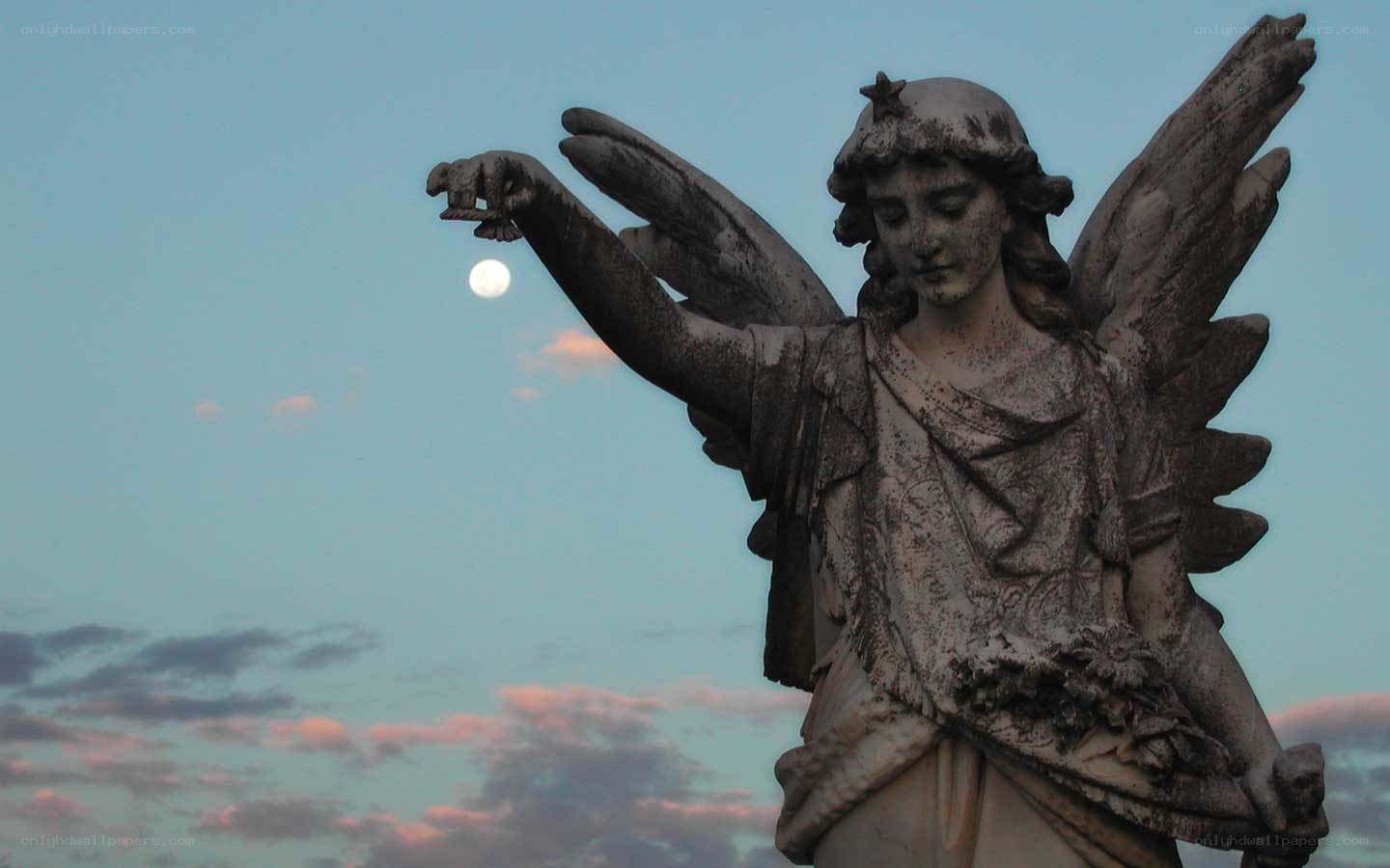 Angel statue at dusk