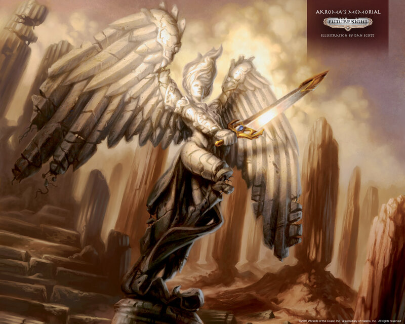 Angel statue in a ruined temple