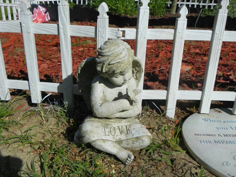 Angel Statue in Garden — White