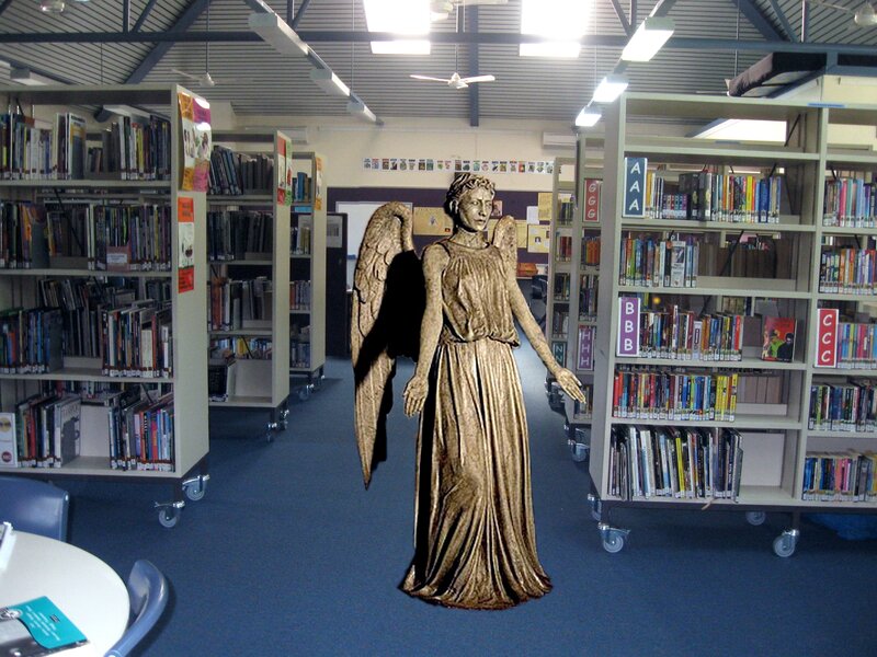 Angel Statue in Library