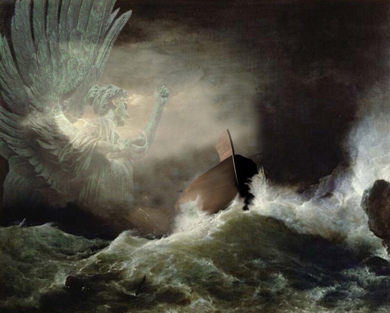 Angel Statue in Storm