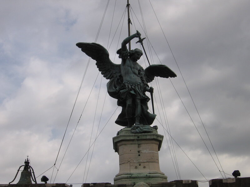 Angel statue on a bridge
