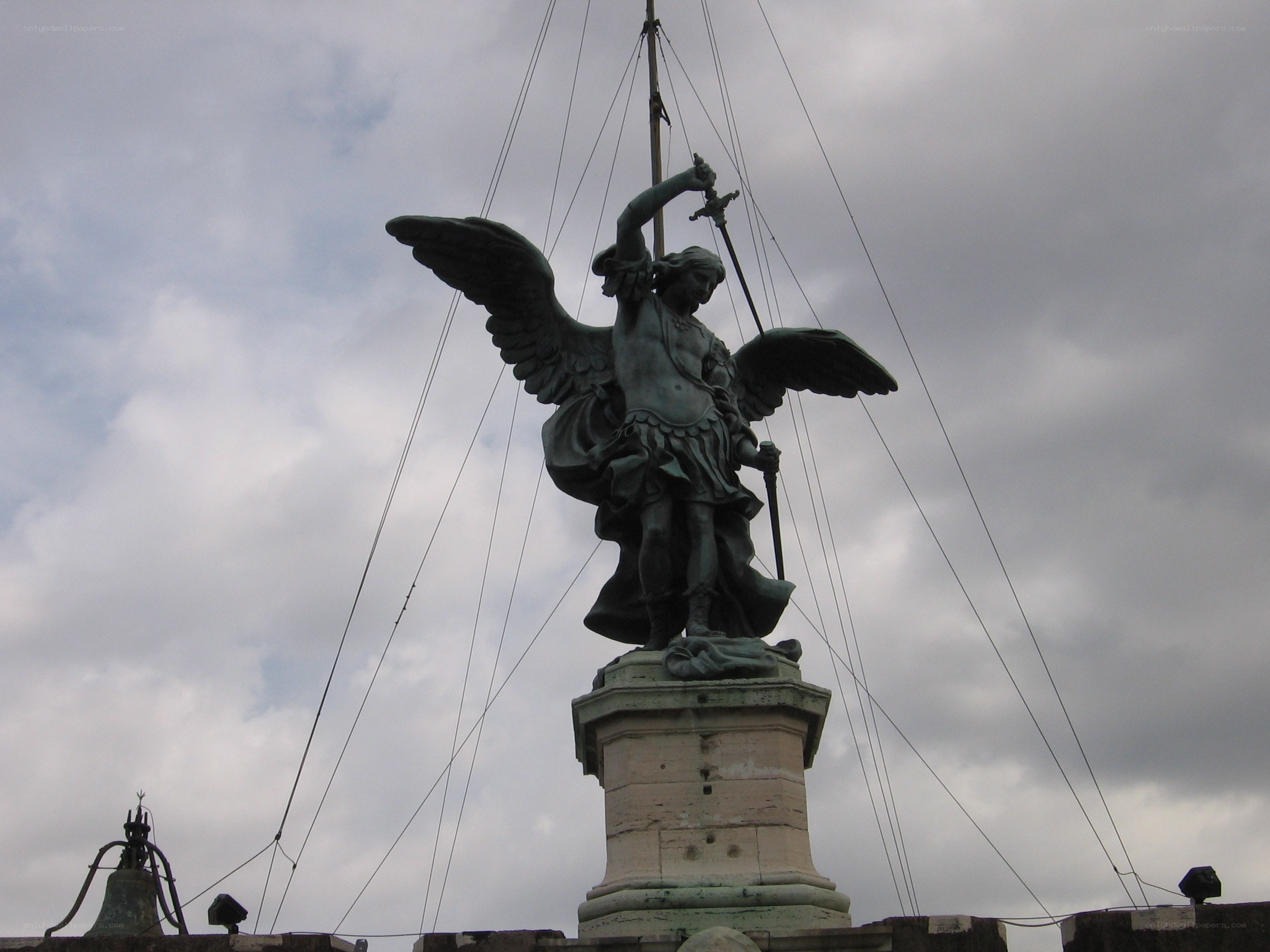 Angel statue on a bridge