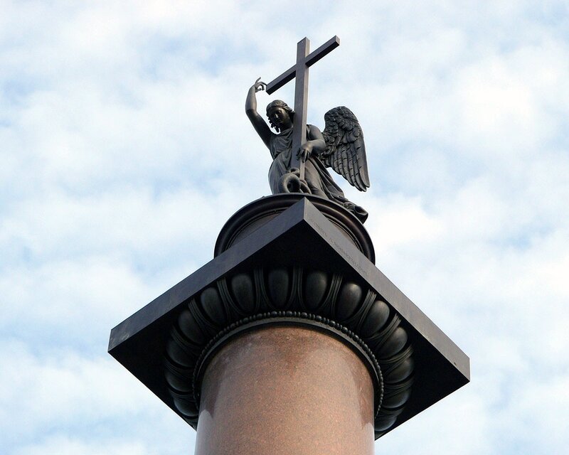 Angel statue on a column