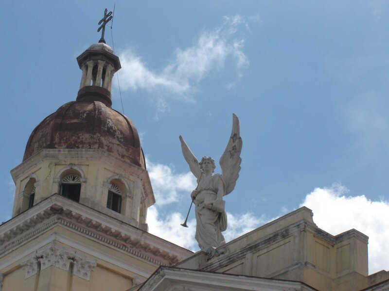 Angel statue on church roof