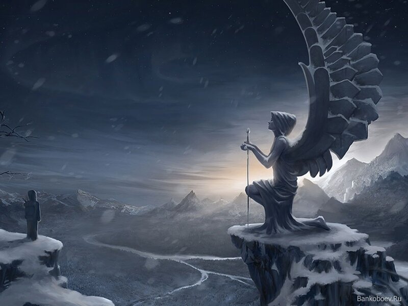 Angel Statue on Cliff