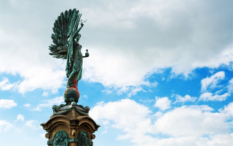 Angel Statue on Pedestal