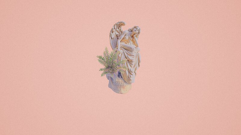 Angel Statue on Skull
