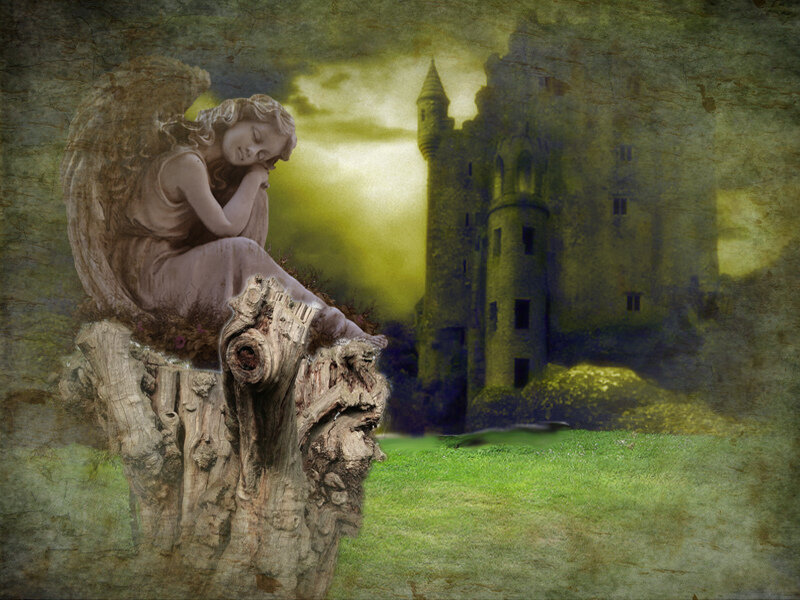 Angel Statue on Stump
