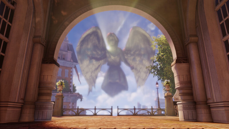 Angel Statue Through Archway