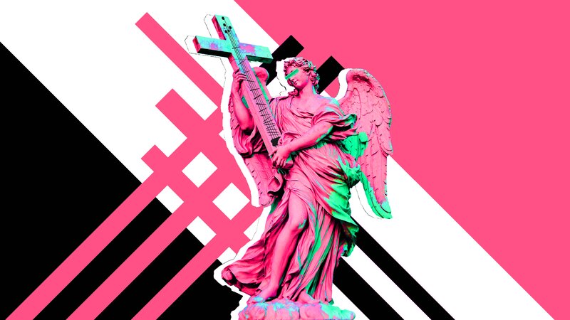 Angel Statue with Cross