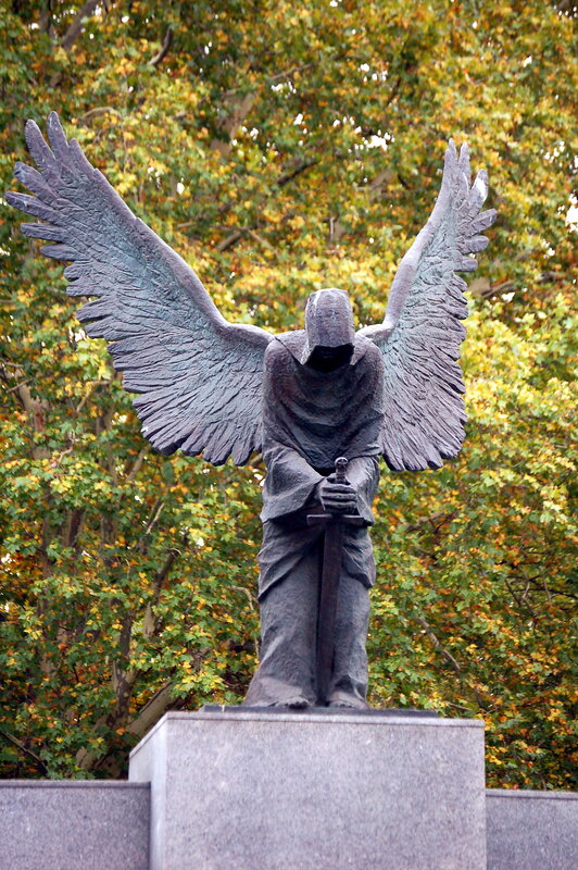 Angel statue with sword