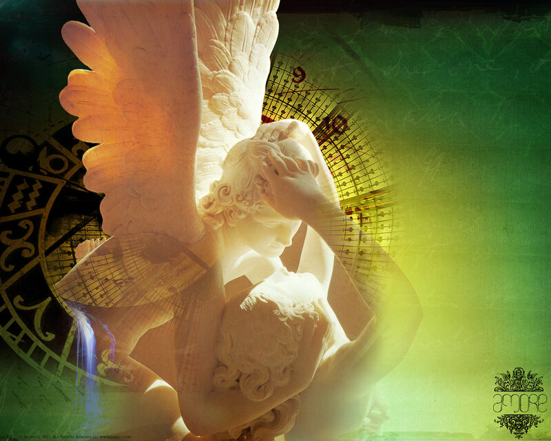Angel Statue with Wings — Green
