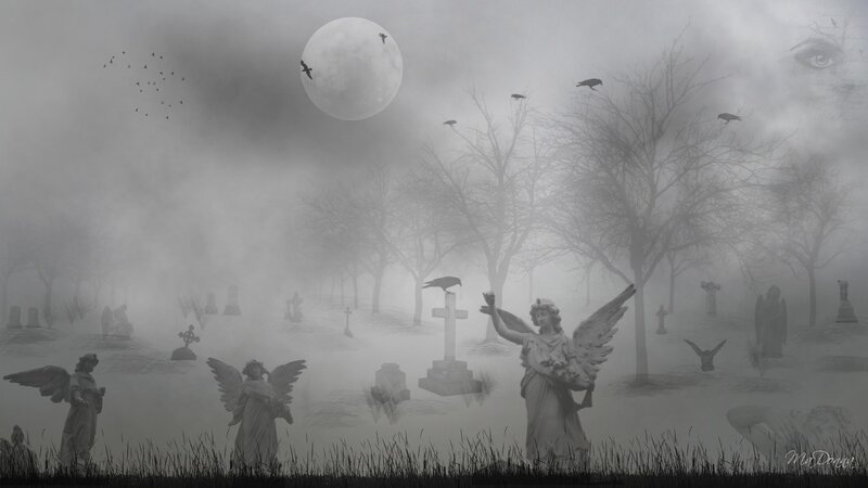 Angel Statues in Cemetery