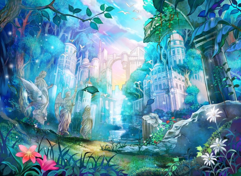 Angel Statues in Forest — Blue