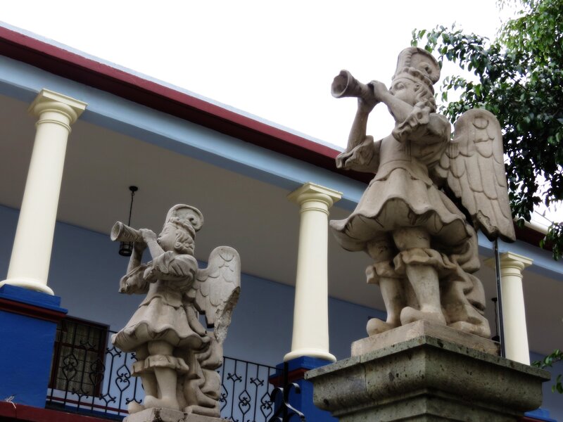 Angel statues on a building