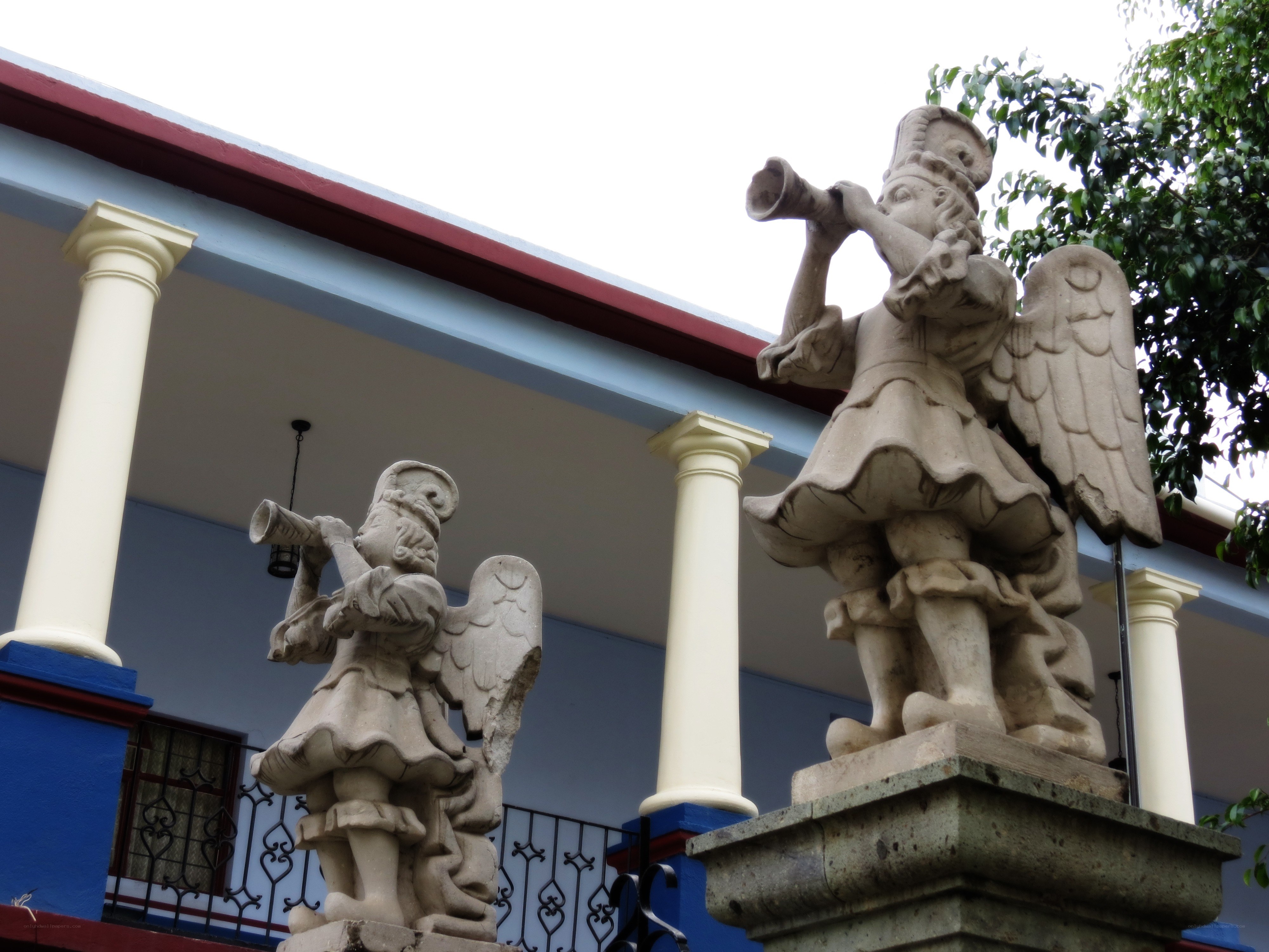 Angel statues on a building