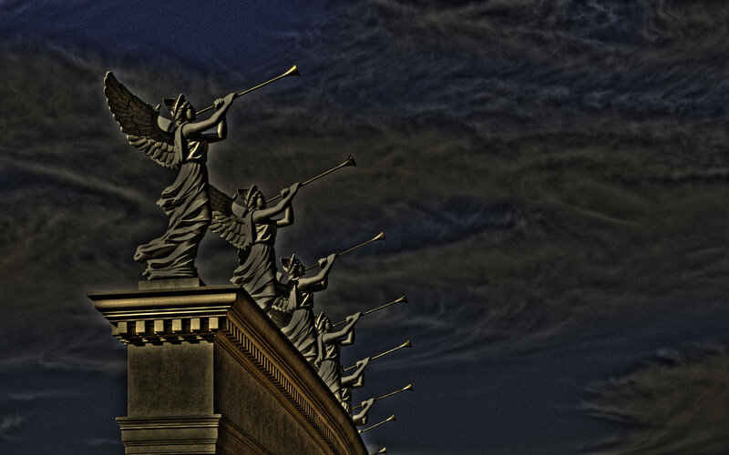 Angel Statues on Building