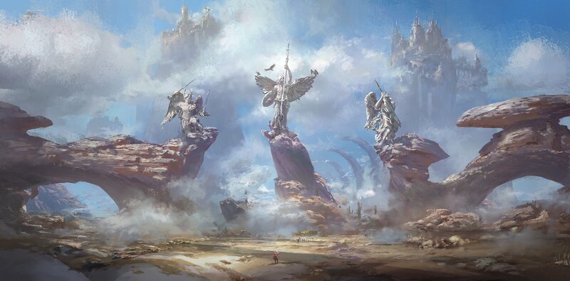 Angel Statues on Cliffs