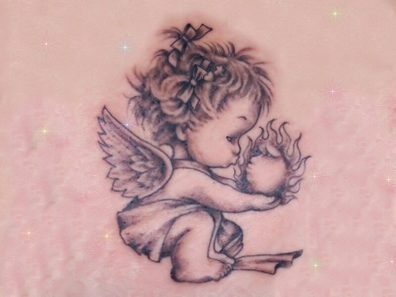 Angel Tattoo on Skin