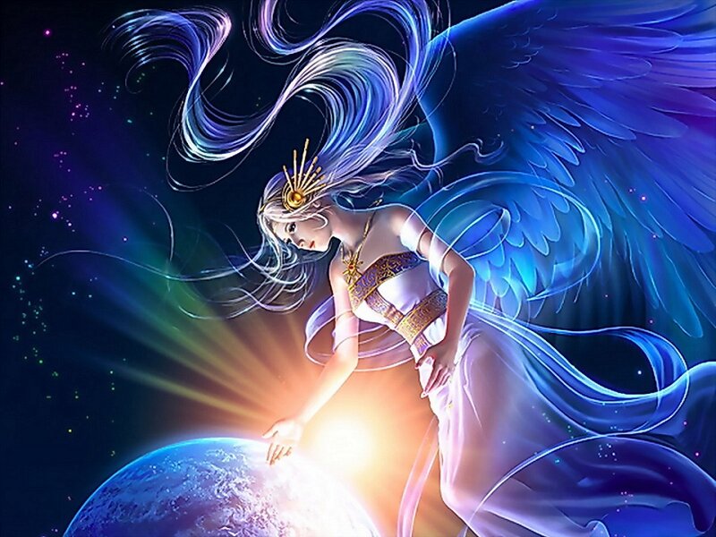 Angel Touching Planet