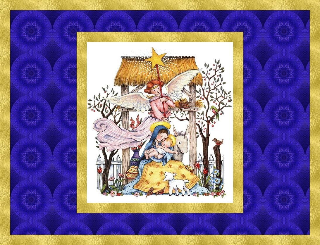 Angel visiting the nativity