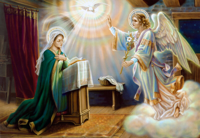 Angel Visiting Virgin Mary — Green