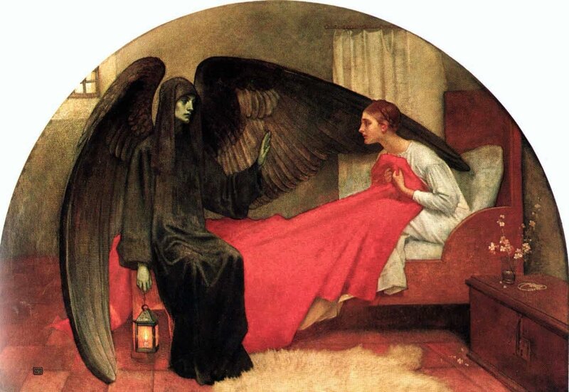 Angel Visiting Woman in Bed